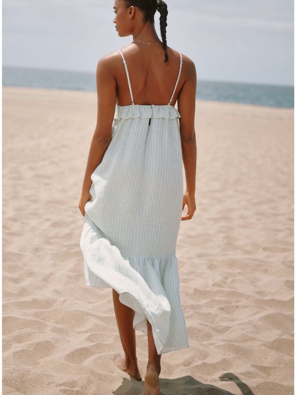 sundays Light Blue and White Striped Maxi Dress - Picture 2 of 8